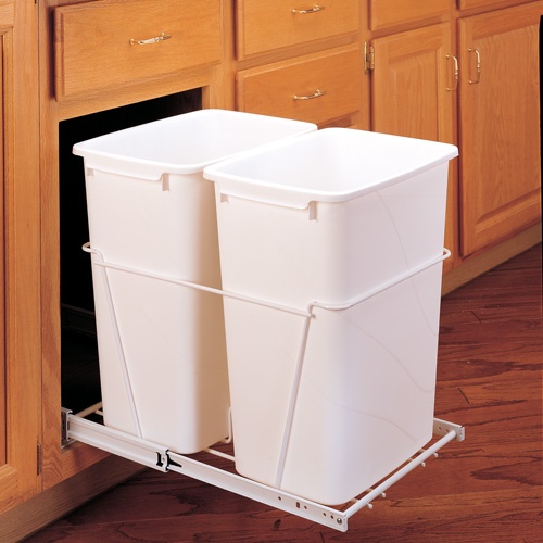 double trash pull-out kitchen storage