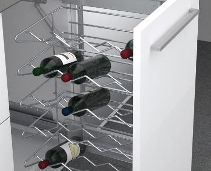 Touch to open trash or wine rack