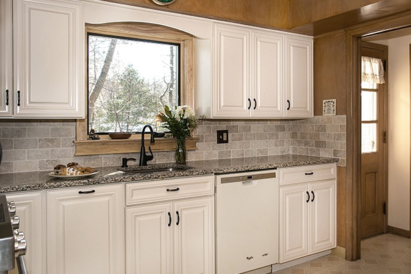 Kitchen Refacing with White Cabinets