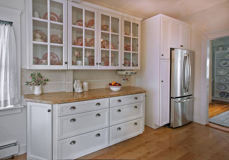 white kitchen glass cabinets supply