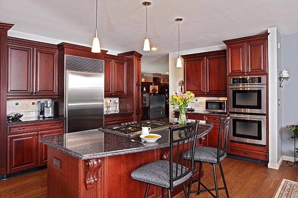 Cherry Kitchen with Dark Finishes