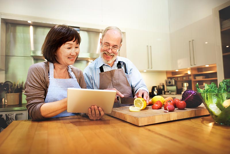 couple enjoying an efficient, less crowded kitchen