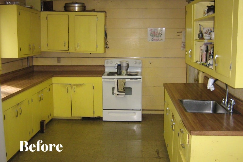 Scary Yellow Kitchen Before Photo