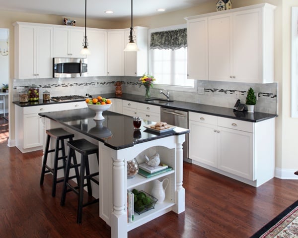 Kitchen Island with Open Shelving