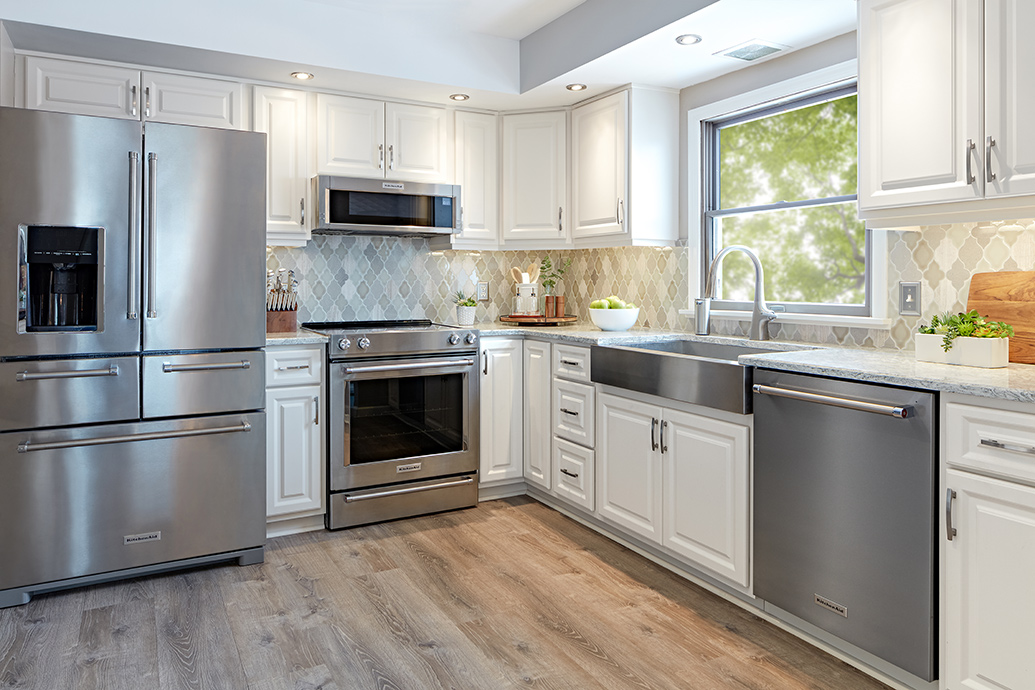 glass cabinet doors in kitchen