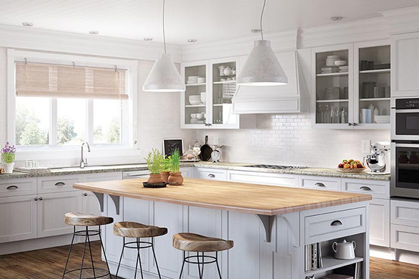 White Kitchen Cabinets And Countertops, Are Wood Countertops In Style